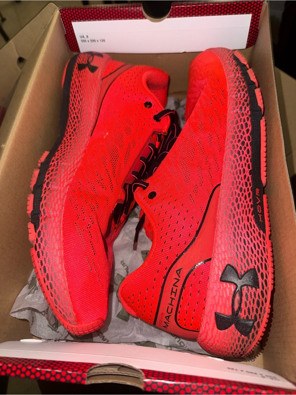 Under Armour mens Machina Running Shoes in Bright Red